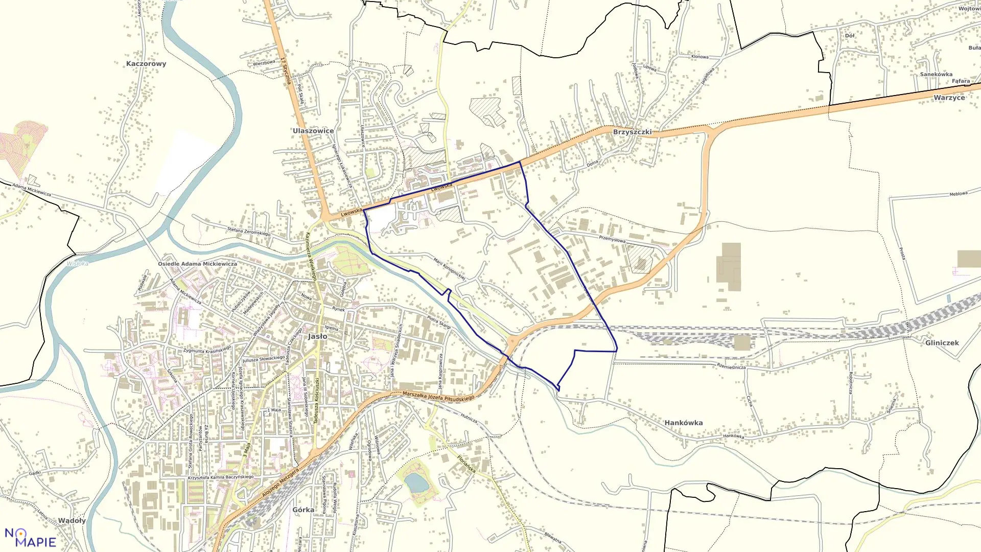 Mapa obrębu 03 - Błonie w mieście Jasło