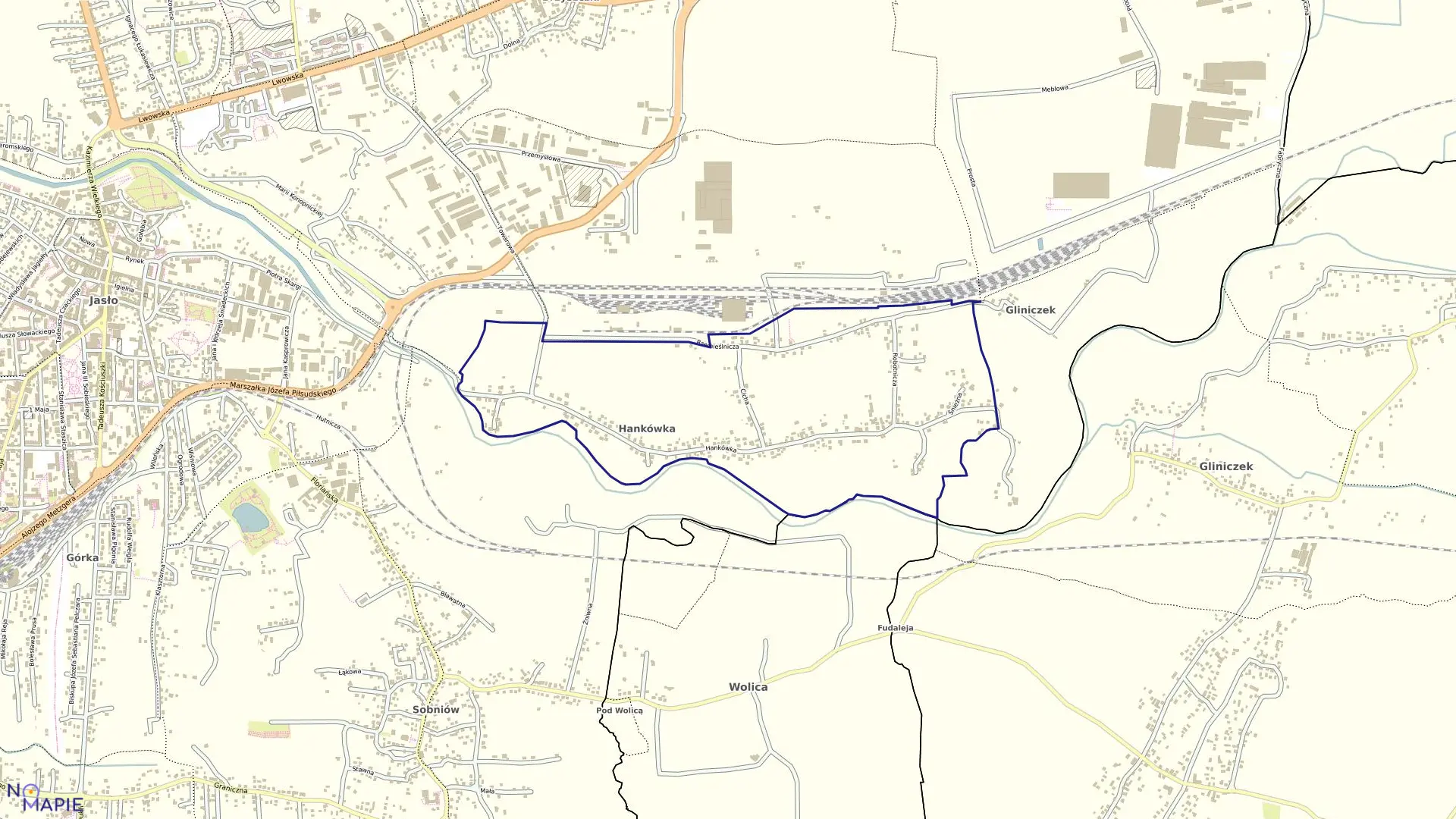 Mapa obrębu 05 - Hankówka w mieście Jasło