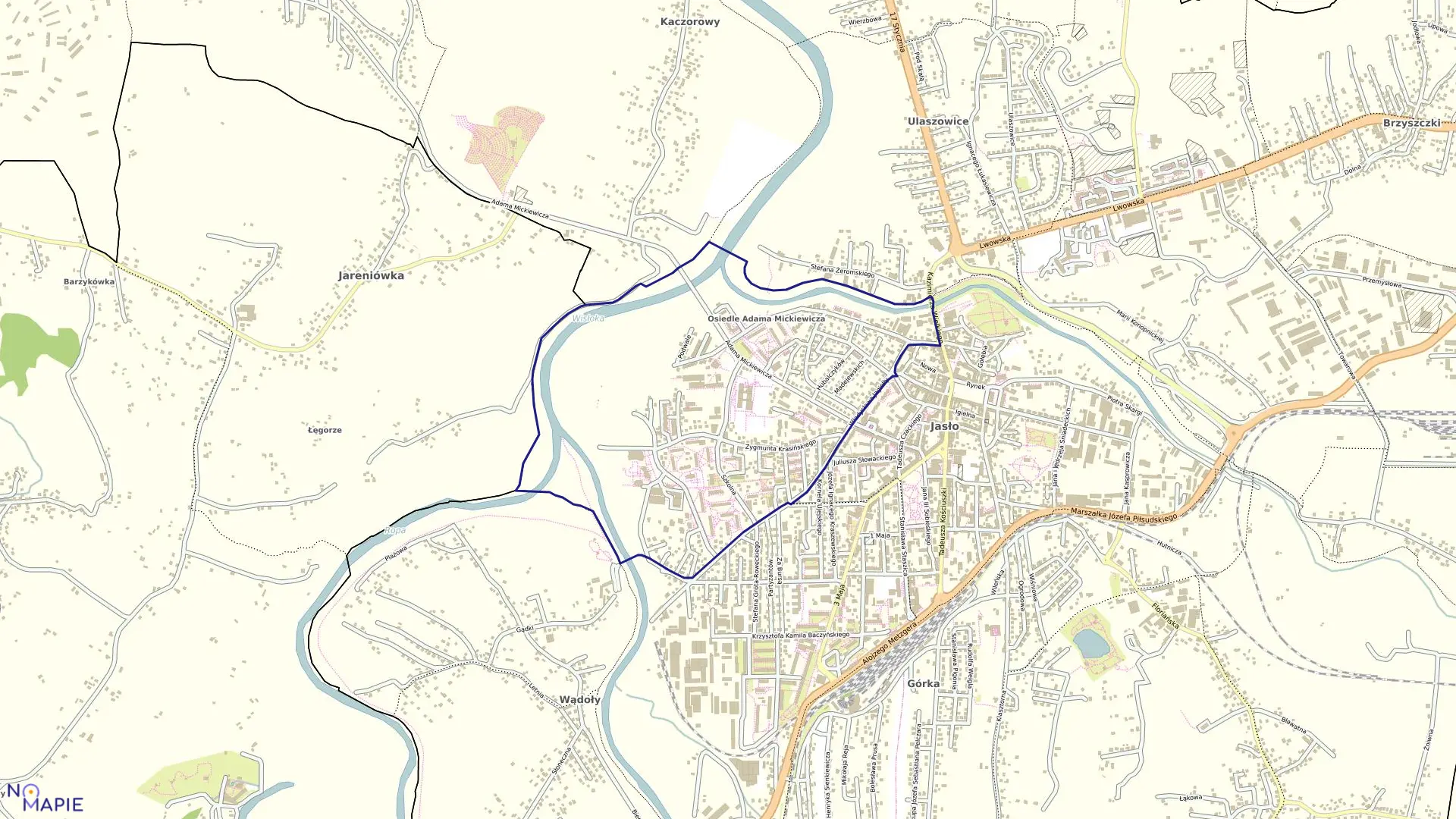 Mapa obrębu 06 - Zachód w mieście Jasło