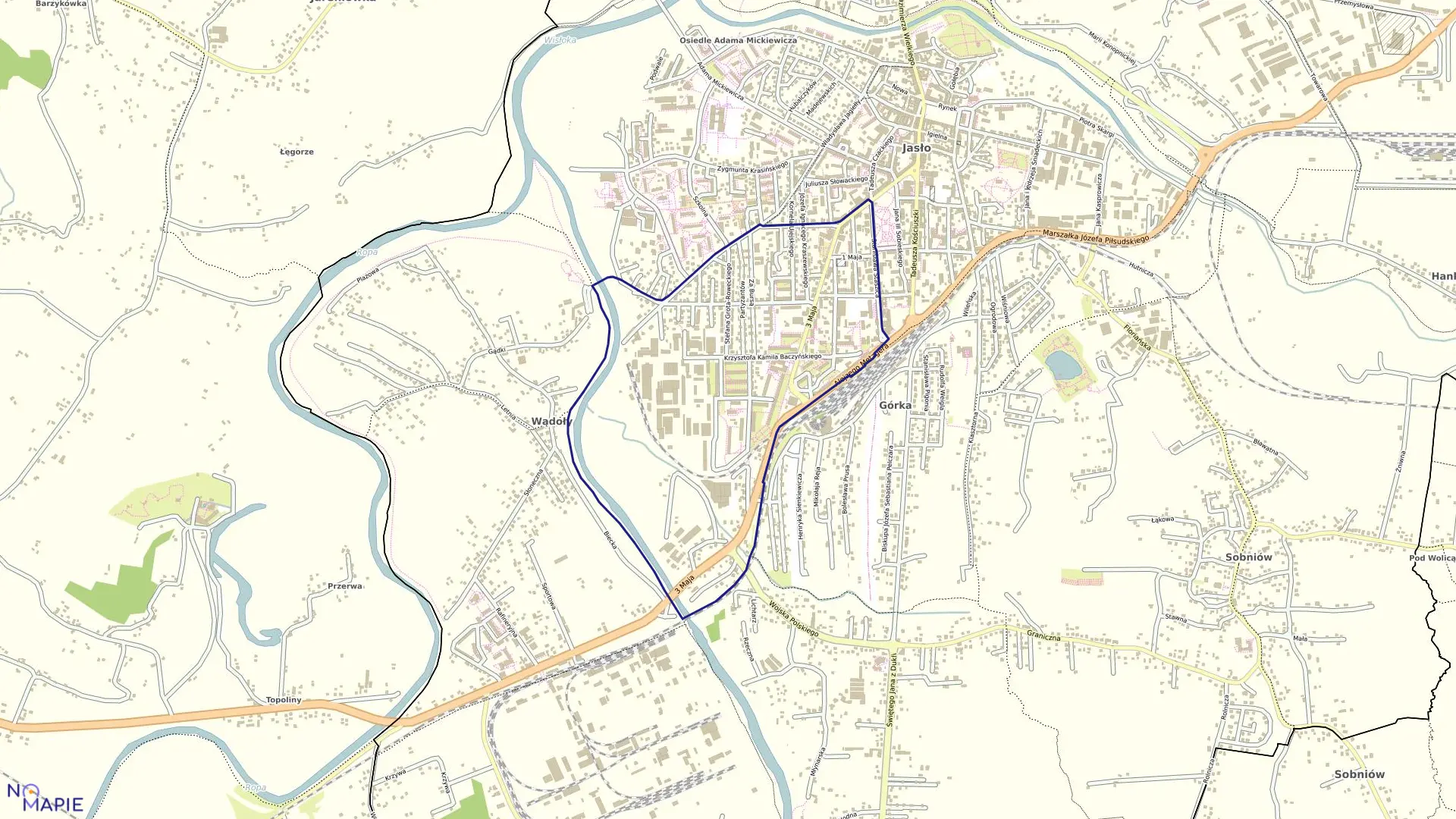 Mapa obrębu 07 - Południe w mieście Jasło