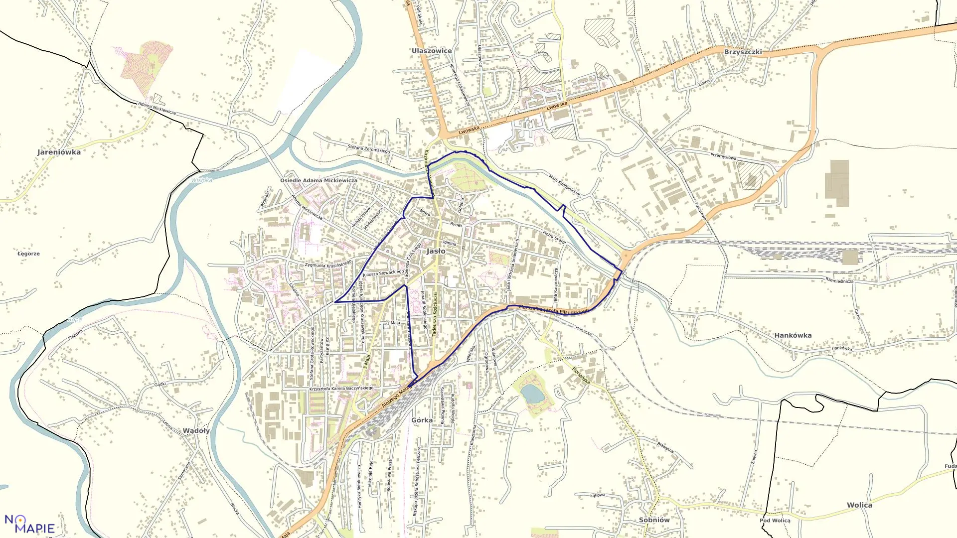 Mapa obrębu 08 - Centrum w mieście Jasło