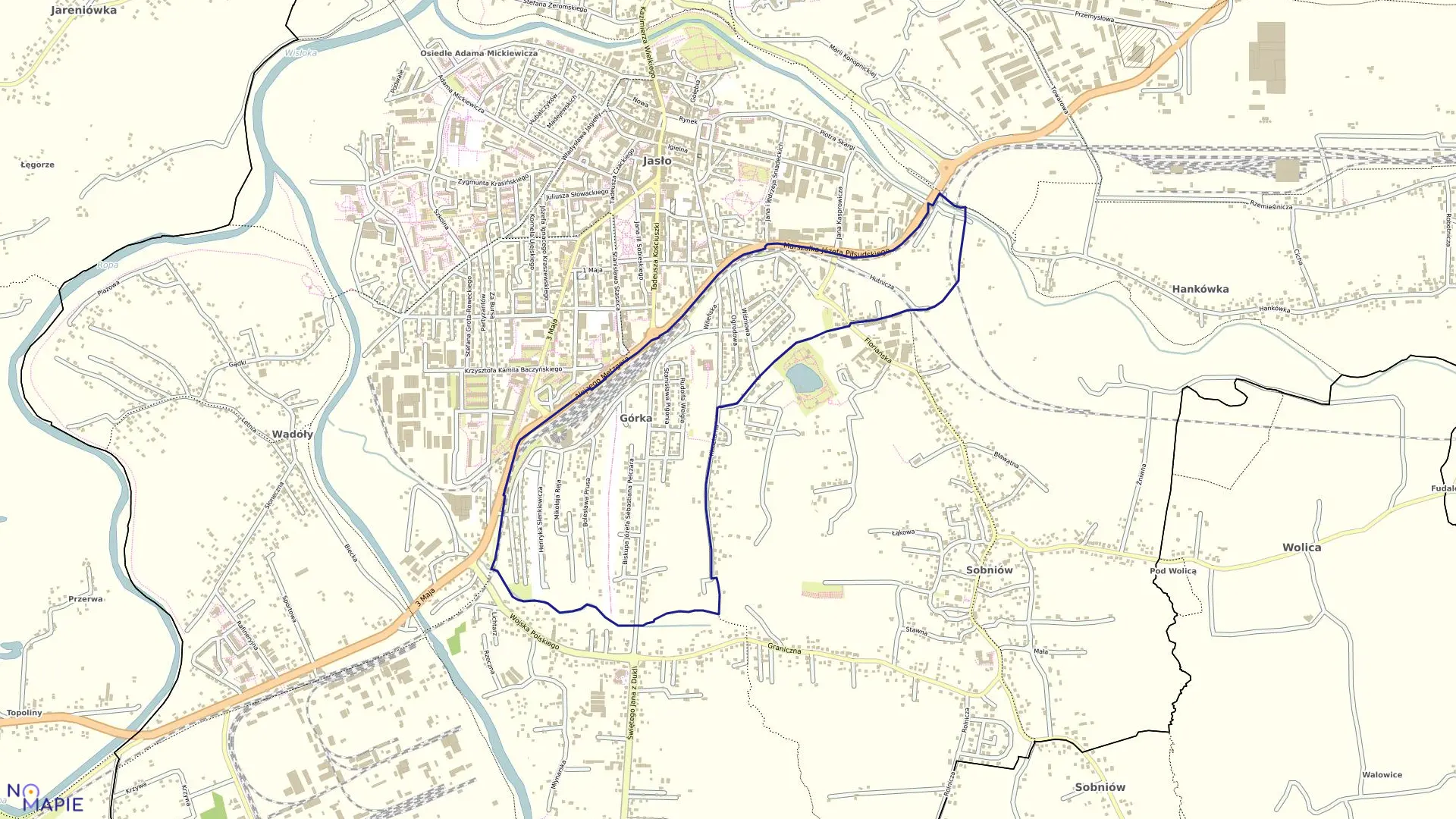 Mapa obrębu 09 - Górka w mieście Jasło
