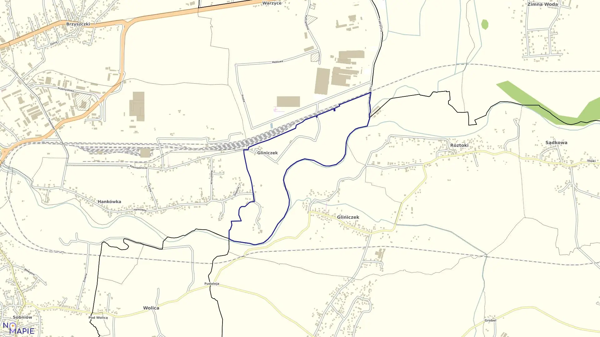 Mapa obrębu 24 - Gliniczek w mieście Jasło